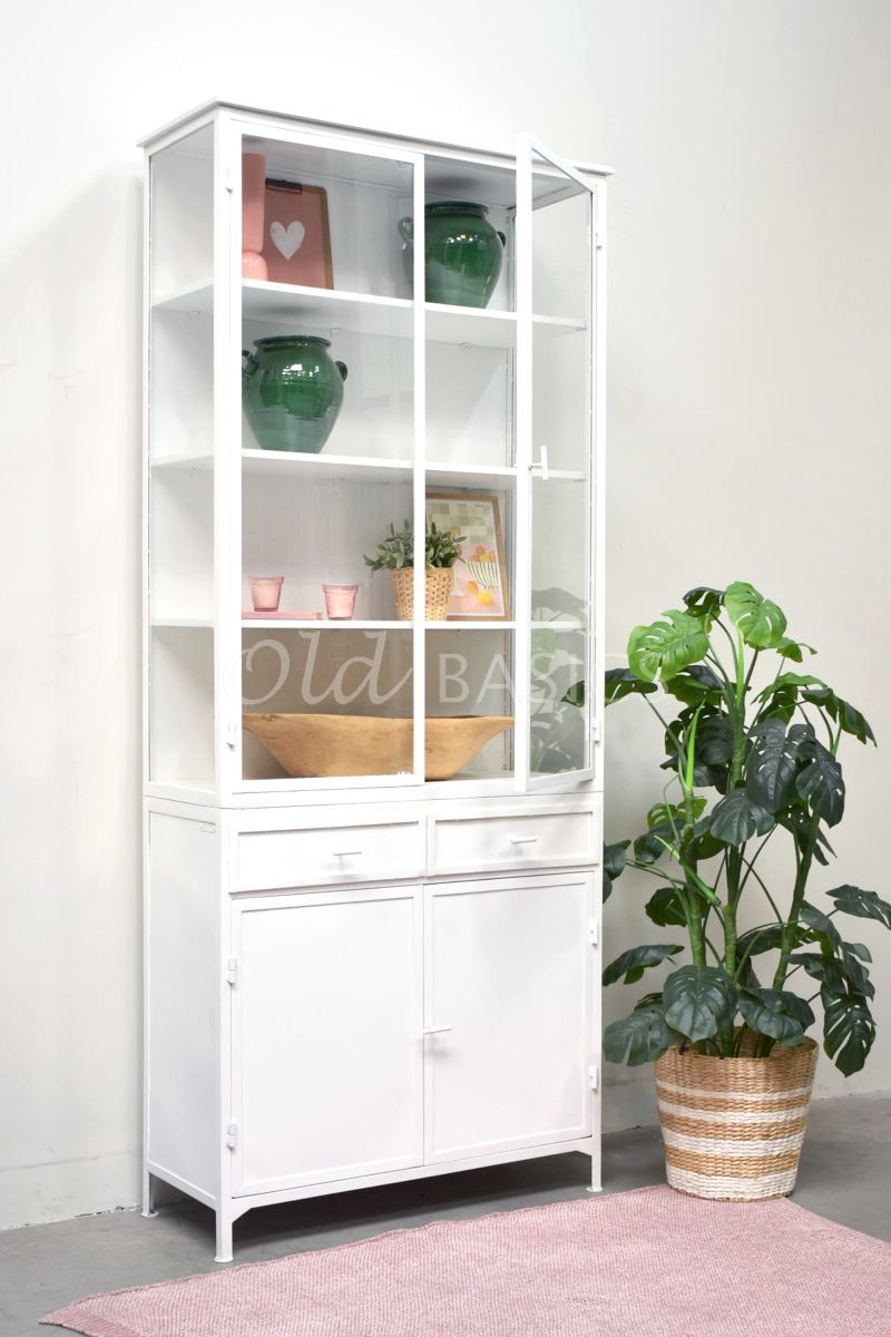 Detail van Apothekerskast Ivar Ladre Blanc, wit, materiaal staal